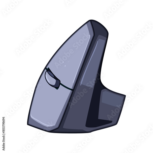 Ergonomic vertical computer mouse promoting neutral wrist posture and reduced strain for comfortable, productive computing in modern office and home workspaces, isolated on white