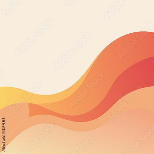 Warm Abstract Wavy Landscape with Soft Gradient Layers