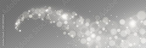 White glowing bokeh lights with sparkling particles.