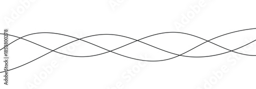 Black abstract curved lines wave motion on a white background. The background wave lines are abstracted by thin wavy lines.