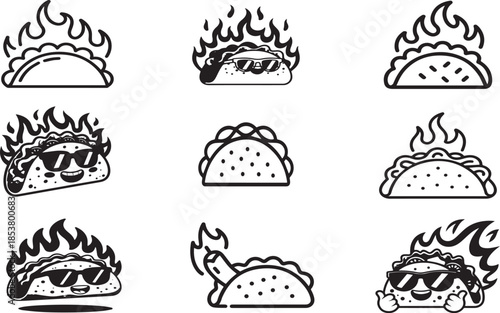 Colorful taco vector graphic design