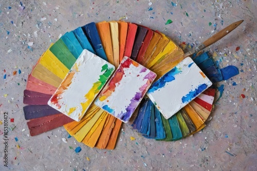 Postcard of the color festival, free space for text