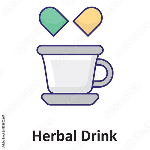 Herbal Drink Vector Icon which can easily modify or edit