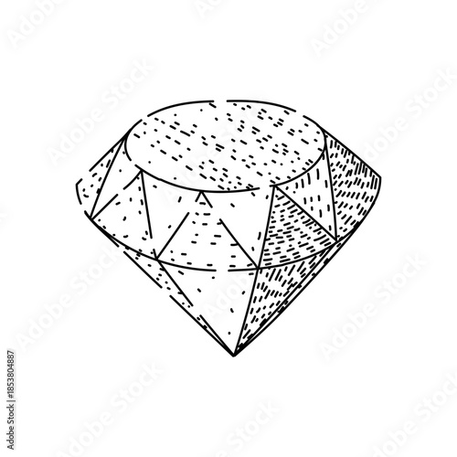 Stylized black and white diamond drawing symbolizing concepts of preciousness, rarity, elegance, engagement, and lasting value for various design projects