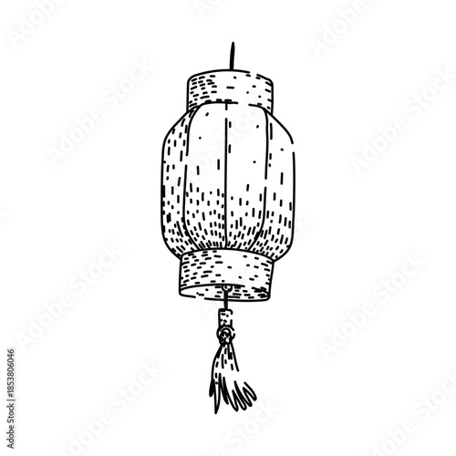 Chinese lantern illustration drawing attention to traditional cultural symbols and asian celebration elements, often representing good luck and prosperity