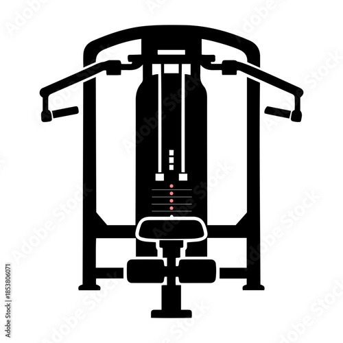 Gym Chest Fly Machine Icon for Fitness and Strength Training isolated on transparent background