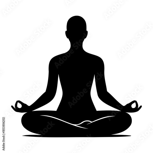 Serene Meditation Silhouette Yoga, Mindfulness, and Inner Peace