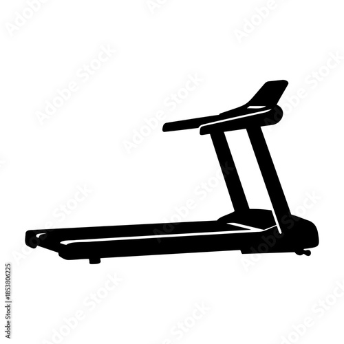 Treadmill Silhouette Icon for Fitness and Exercise