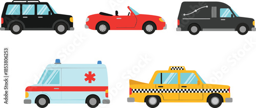 Set of Cartoon Construction Workers Wearing Safety Helmets Including a Man with a Wheelbarrow and a Mason Holding a Brick and Trowel