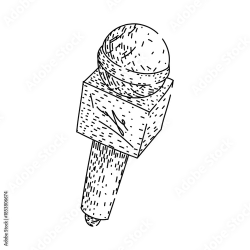 Professional journalist holding a classic microphone, representing live broadcasting, media interviews, and public announcements to convey important information