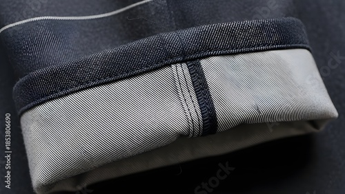 Trouser hem detail.