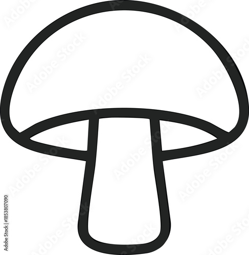 A minimalist black line icon of mushroom