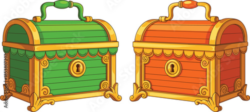 Set of Colorful Cartoon Transportation Vehicles Including Airplane Train Scooter Bicycle Pirate Ship Submarine Helicopter and Excavator for Kids Design