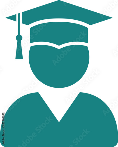 Teal graduation cap and gown on white background graduation gown academic
