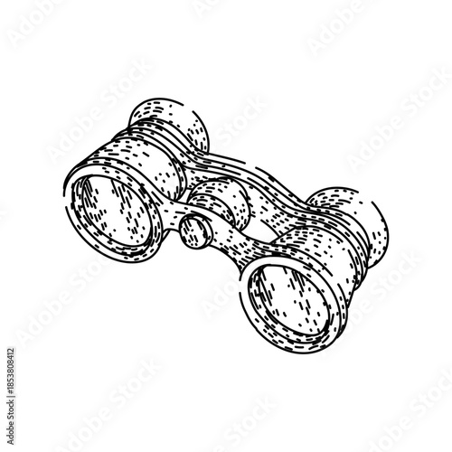 Elegant opera glasses illustration representing classic entertainment, cultural events, and enhanced viewing experiences at theatrical productions or concerts