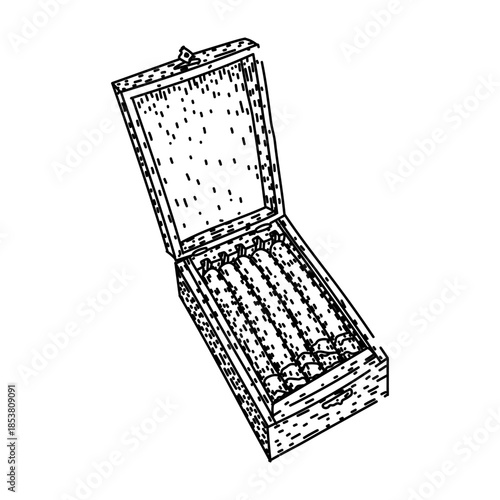 Wooden cigar box presenting several hand rolled tobacco products, illustrating concepts of luxury, tradition, indulgence, and old fashioned relaxation