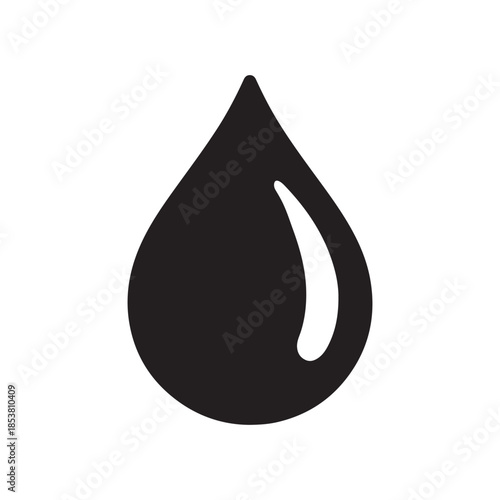 Liquid Drop Icon in Minimal Solid Design