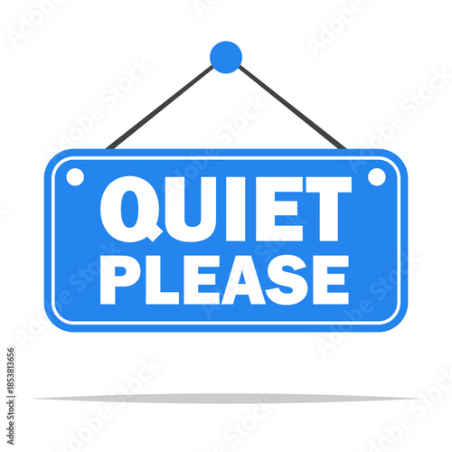 Quiet please hanging sign flat icon vector isolated