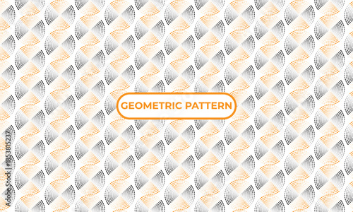 Abstract Geometric Fan Seamless Pattern in Neutral Colors