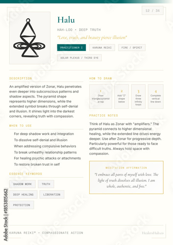 Halu Reiki Symbol Study Card for Healing