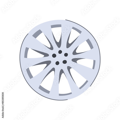 Alloy wheel representing vehicle parts, engineering, and automotive styling with its sleek, multi spoke design for transportation and technology concepts