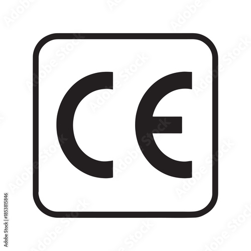 CE Marking Compliance Icon – European Conformity Certification Symbol Vector