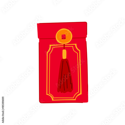 Red envelope presenting an essential element of chinese new year and other celebrations, symbolizing wealth, good luck, and bestowing blessings and gifts