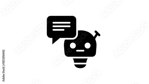 Chatbot icon representing artificial intelligence in communication and customer service