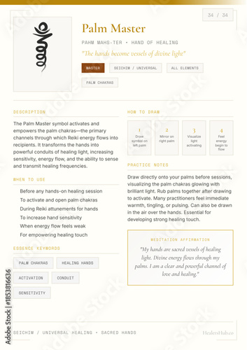 Reiki Palm Master Symbol Study Card