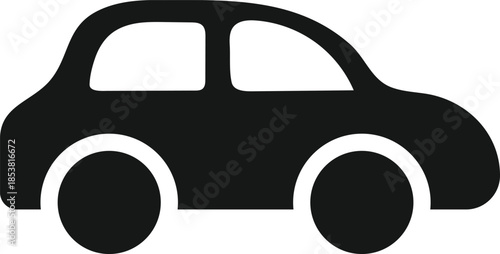 Car Rental and Service Icons. Car icon. Vehicle symbol set. Automobile side view graphic design. Transport and parking signs. Drive and navigation design elements
