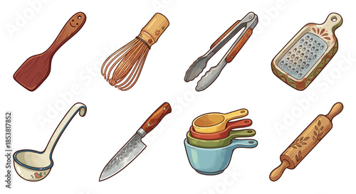 set of kitchen tools isolated