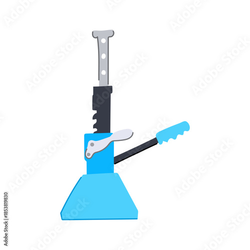 Car jack with a handle and base, representing a common lifting tool used for vehicle maintenance, roadside assistance, and automotive repair workshops