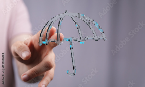 A hand reaching for a 3D di...