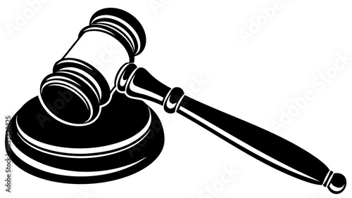 Gavel Icon Representing Justice and Law in a Courtroom Setting