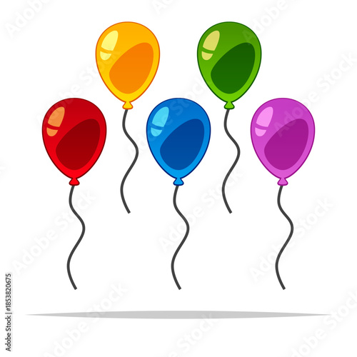 Cartoon colorful balloons vector isolated illustration