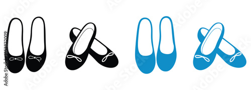 Ballet shoes in black and blue for dance and performance needs
