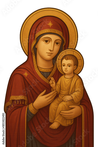 Virgin Mary with Jesus Christ icon.
