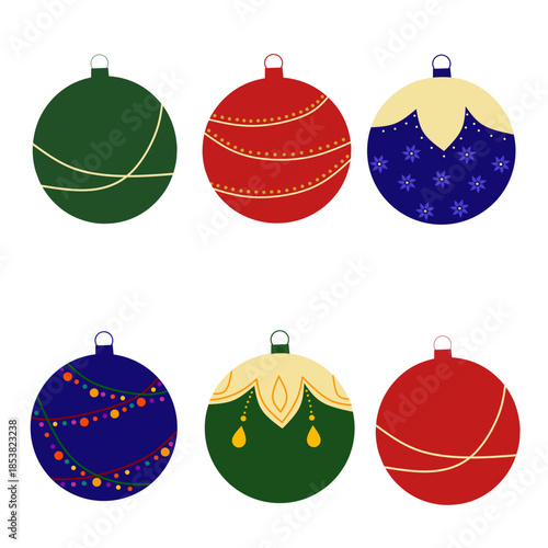 set of christmas ornaments decorations
