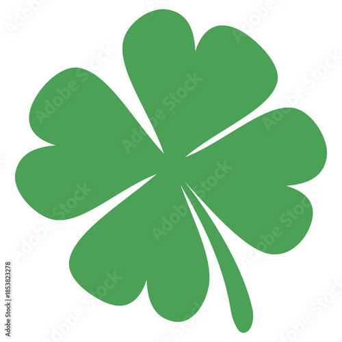Clover leaf illustration in flat style. Clover leaf vector design symbolizes trust, hope, love, and good luck.	