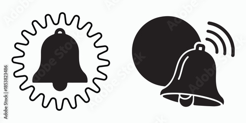 Notification icons with bell symbols and sound waves