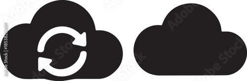 Cloud storage and data sync icons in modern design