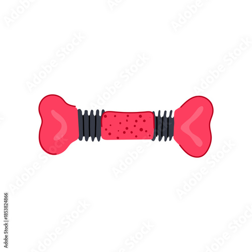 Durable squeaky pet toy shaped like a bone, offering playful chewing and interaction for pets, promoting dental health and reducing boredom in animals