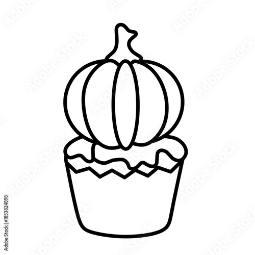 cupcake with halloween vector