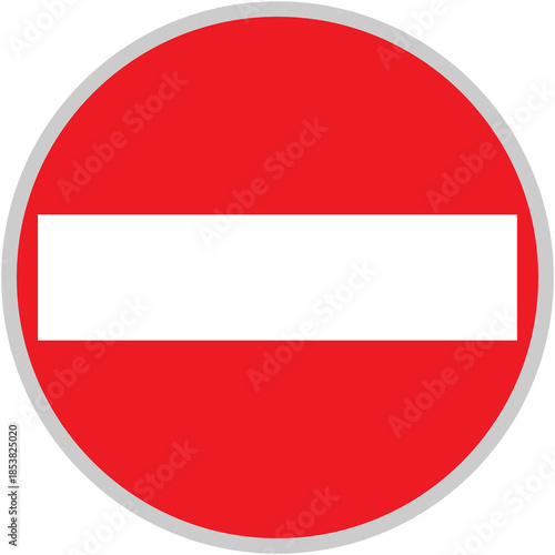 Photos No entry icon traffic sign representing restricted access, prohibition symbol fo