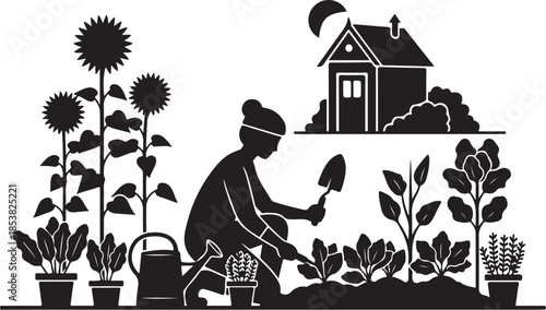 50 Botanical Garden Silhouette bundle