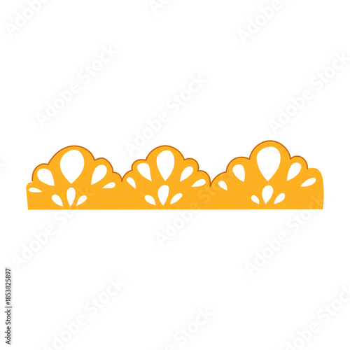 Decorative lace border with repeating scallop motifs and delicate cutouts, forming an elegant ornamental edge perfect for invitations, cards, headers, and vintage design layouts