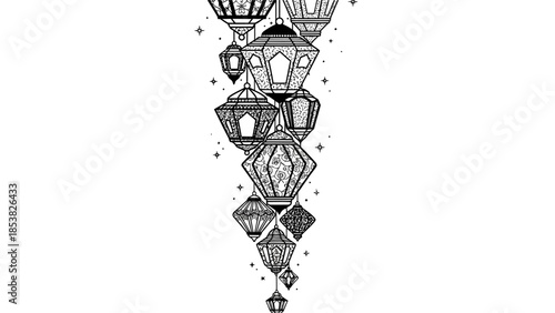 Elegant islamic ramadan kareem background with traditional lantern illustration