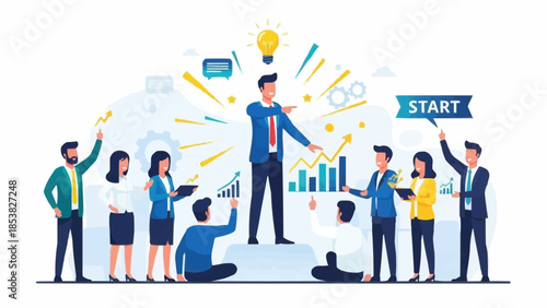 Team Collaboration and Business Strategy Meeting.