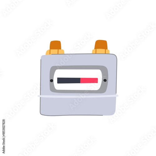 Gas meter illustrating energy usage and consumption levels with a visual indicator, representing utility management, household budgeting, and environmental awareness