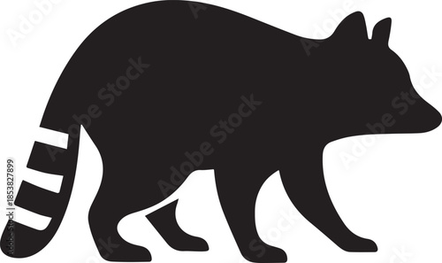 black and white linear paint draw raccoon illustration